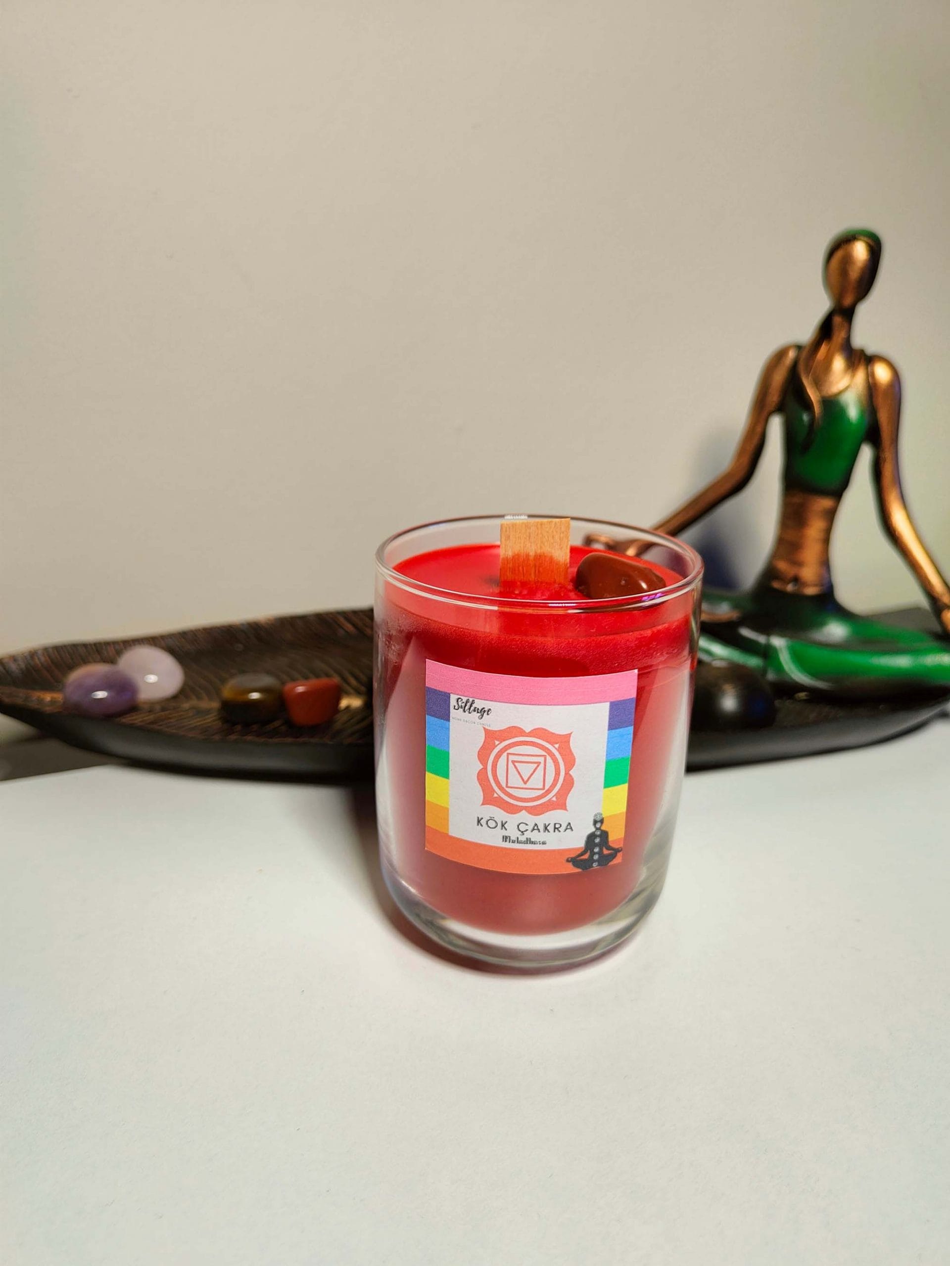 Kök Çakra Yoga Meditasyon Mumu Doğal Soya Wax Mum görsel 1