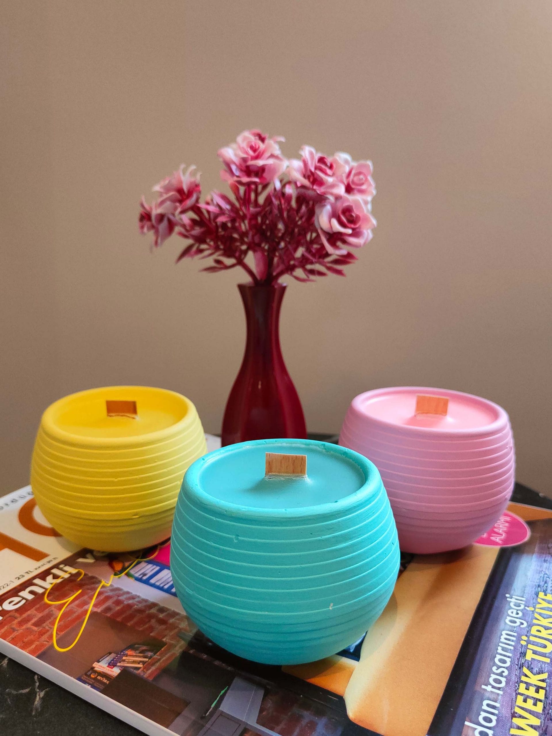 Üçlü Set 0 Soya wax Dekoratif Mum