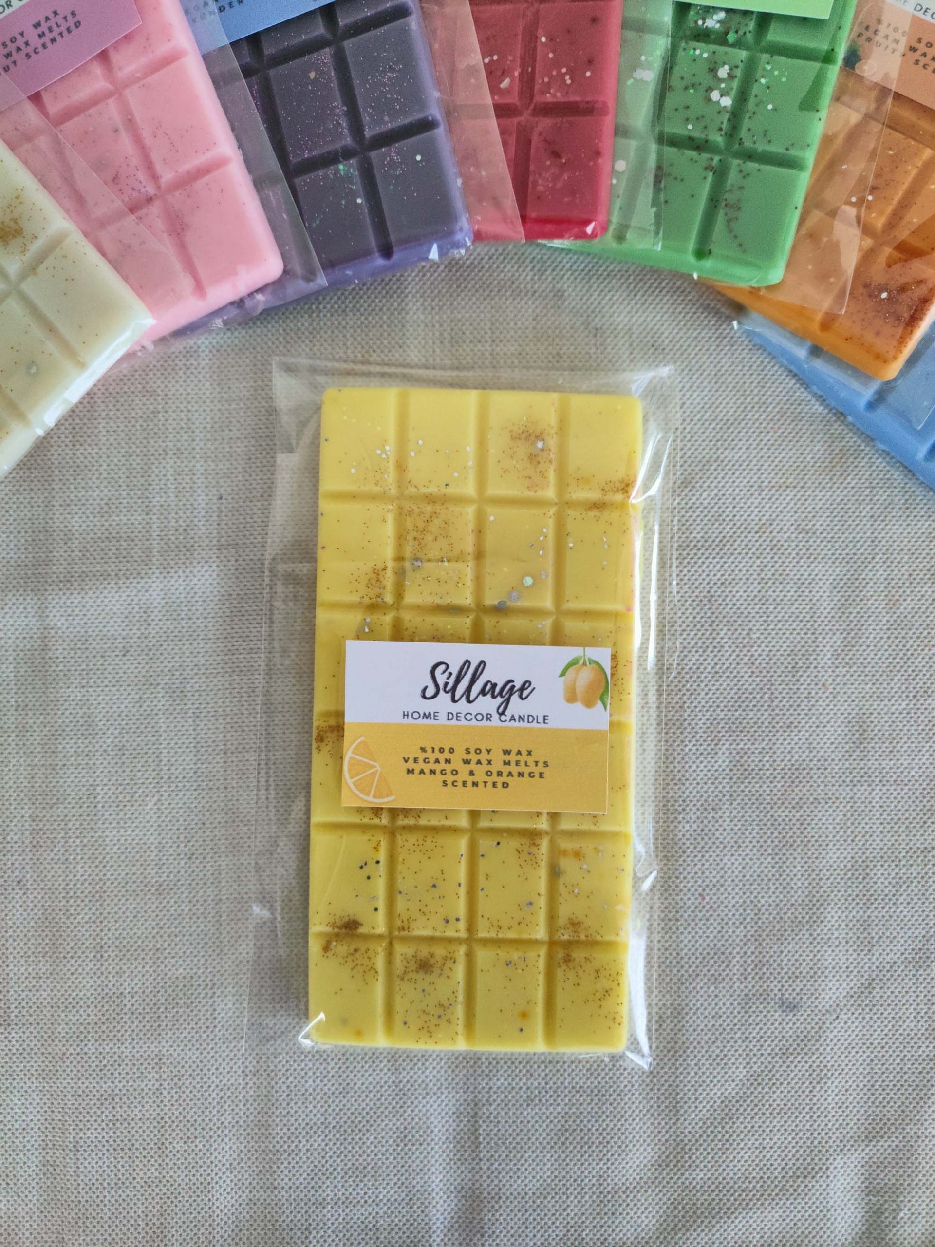 Buhurdanlık Koku Tableti Mango Portakal Vegan Soya Wax Melts Buhurdanlık Mumu görsel 1