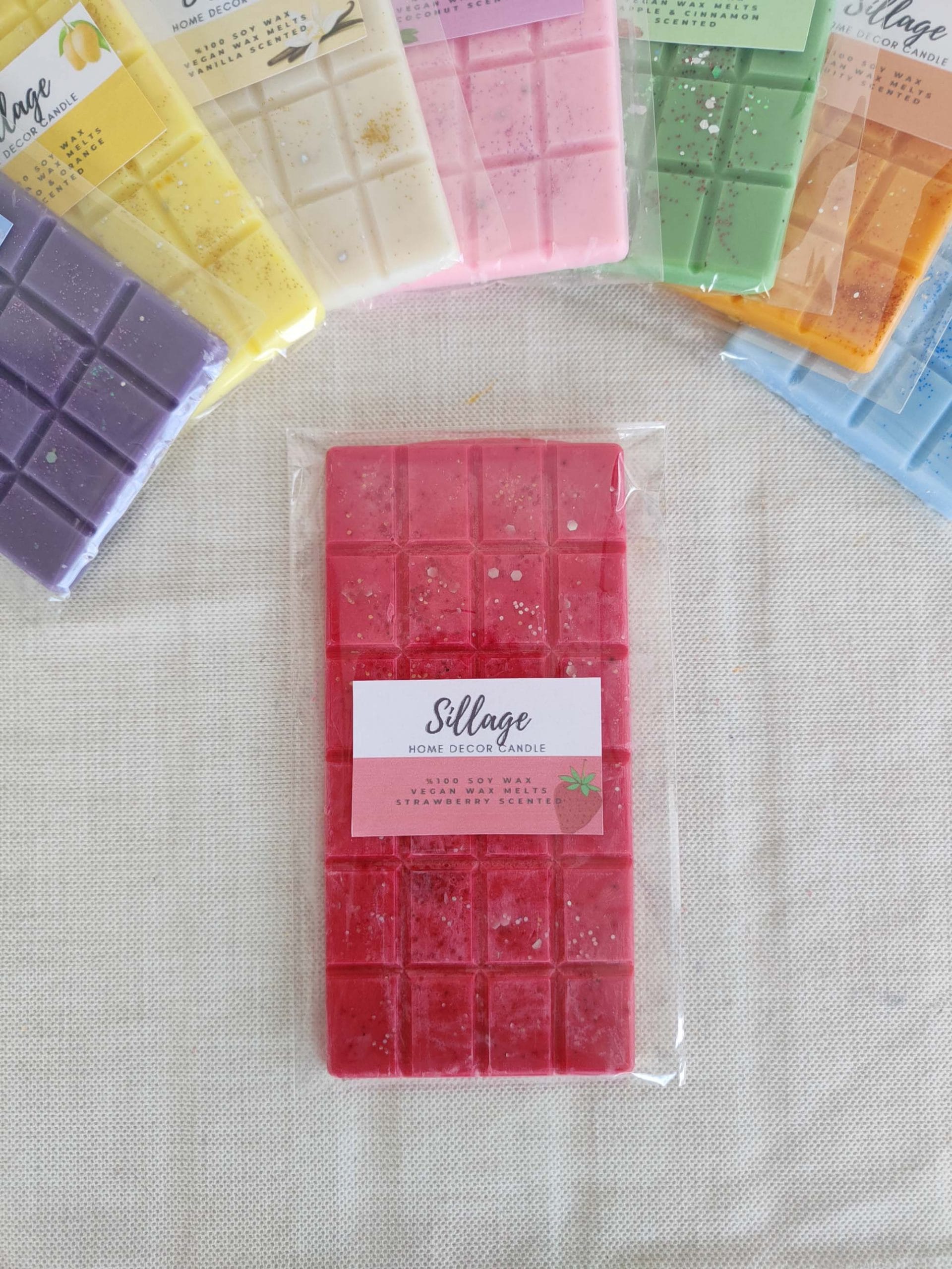 Buhurdanlık Koku Tableti Çilek Vegan Soya Wax Melts Buhurdanlık Mumu görsel 1