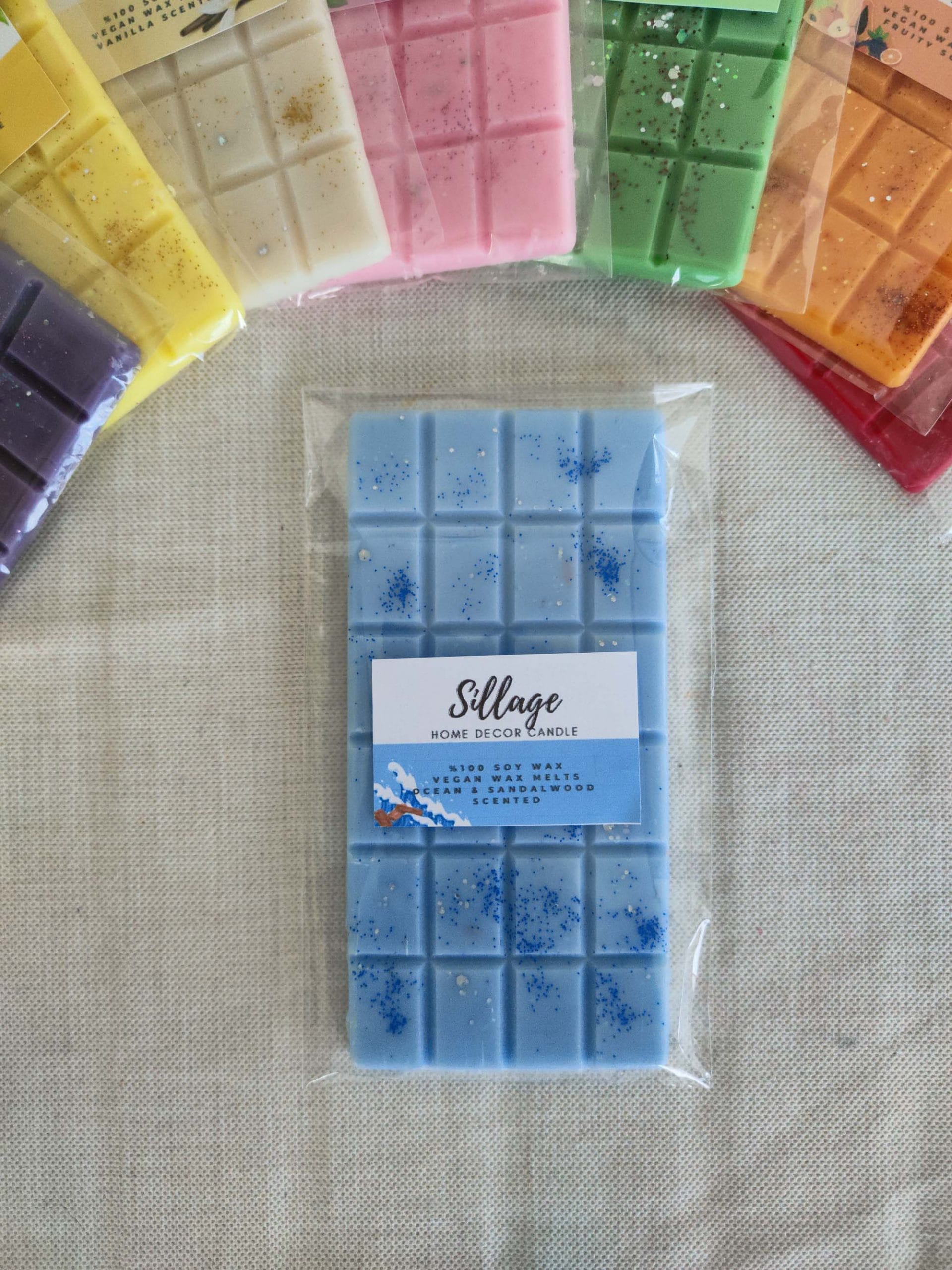 Buhurdanlık Koku Tableti Okyanus Sandal Vegan Soya Wax Melts Buhurdanlık Mumu