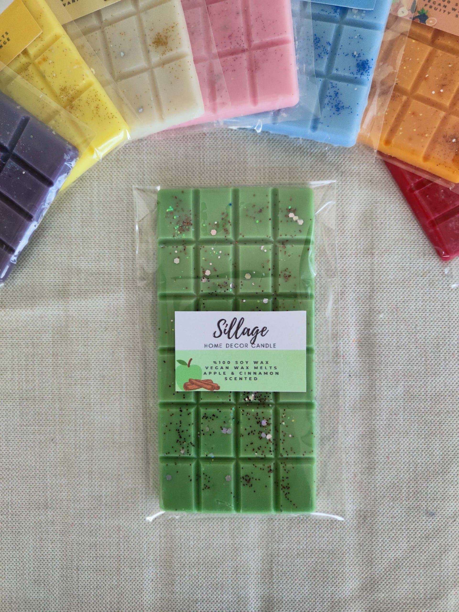 Buhurdanlık Koku Tableti Elma Tarçın Vegan Soya Wax Melts Buhurdanlık Mumu görsel 1