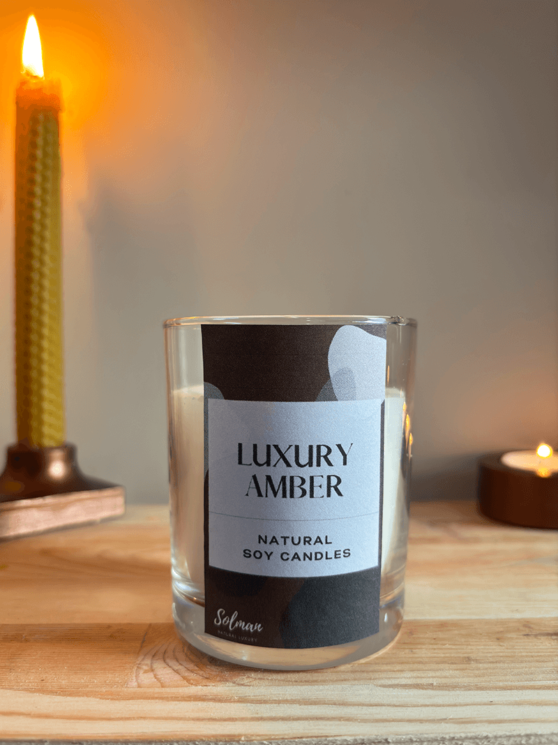 Soya Mumu Luxury Amber Soya wax Vegan Organik Amber Kokulu Soya Mumu Hediyelik Dekoratif Mum