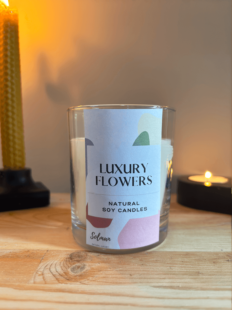 Soya Mumu Luxury Çiçek Soya wax Vegan Organik Çiçek Kokulu Soya Mumu Hediyelik Dekoratif Mum