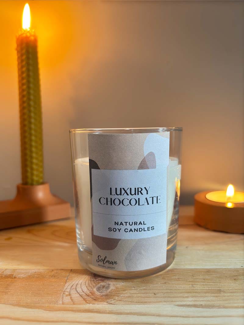 Soya Mumu Luxury Çikolata Soya wax Vegan Organik Çikolata Kokulu Soya Mumu Hediyelik Dekoratif Mum
