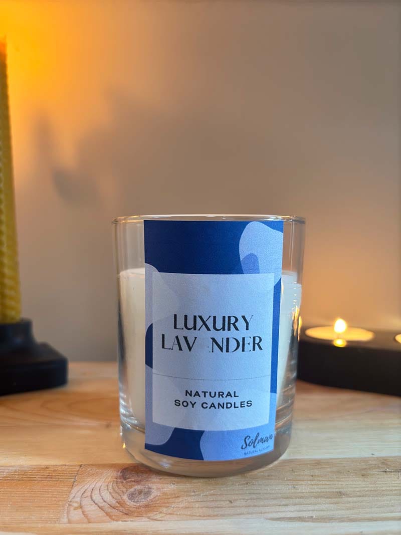 Soya Mumu Luxury Lavender Soya wax Vegan Organik Lavanta Kokulu Soya Mumu Hediyelik Dekoratif Mum