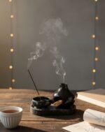Seramik Tütsülük Seti Palo Santo Reçine ve Çubuk Tütsülük Meditasyon & Aromaterapi Dekoru - Görsel 2