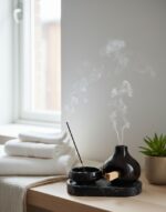 Seramik Tütsülük Seti Palo Santo Reçine ve Çubuk Tütsülük Meditasyon & Aromaterapi Dekoru - Görsel 4